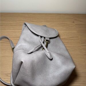 Elegant Gray Leather Women's Bag